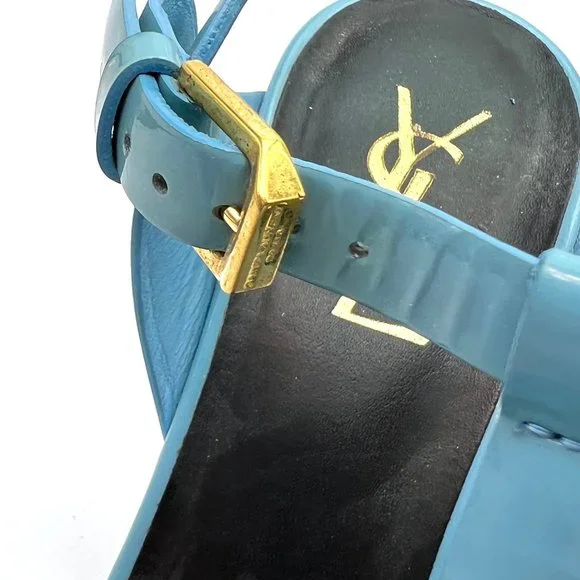 🌷❤️‍🔥FINAL SALE 🔥 NO OFFERS🌷💥Saint Laurent Tribute Patent Sandals 38.5 - Picture 5 of 12